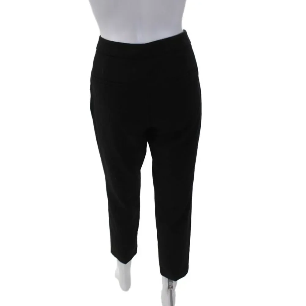 Zara Women's Button Closure Straight Leg Ankle Dress Pants Black Size S